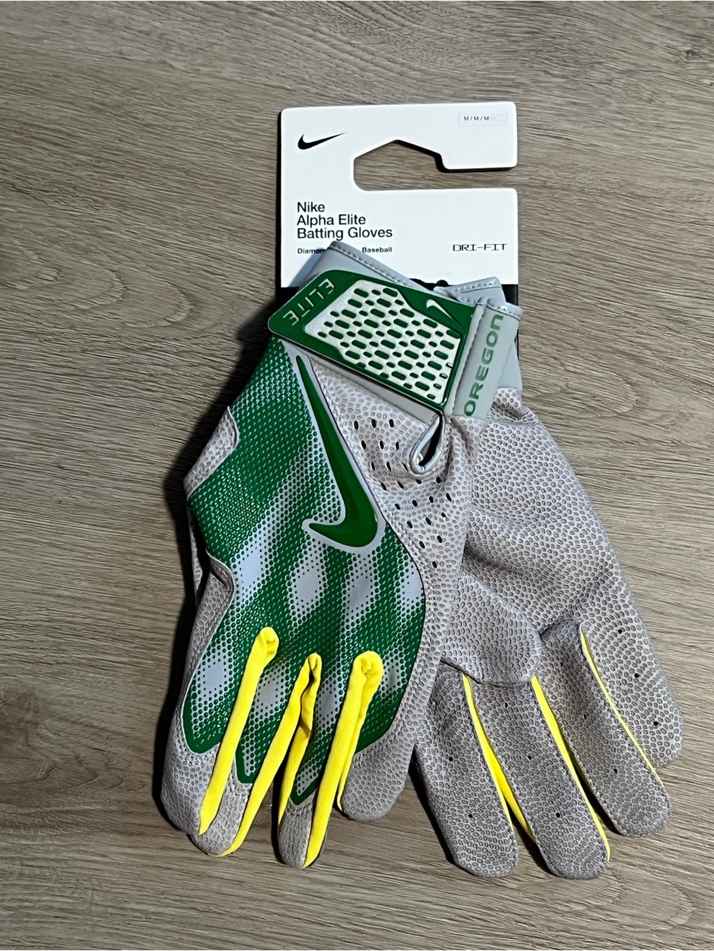 Nike Alpha Elite Oregon Ducks PE Baseball Batting Gloves FB4177-011 Men’s Size M